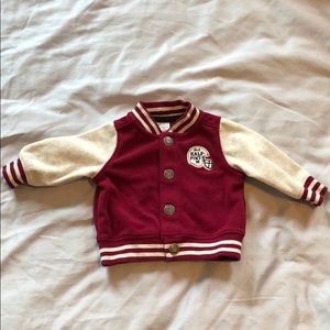 Carter’s newborn sweater, maroon and gray